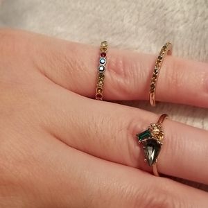 LOFT | Jewelry | Loft Rainbow Stacked Ring Set | Poshmark